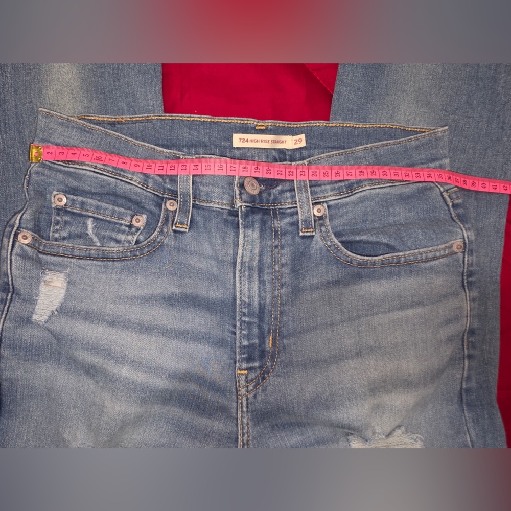 Women's Blue Straight Leg Jeans - Picture 4 of 11
